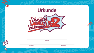 Grafik zeigt Digital LEVEL-UP Licence Level 2 Urkunde