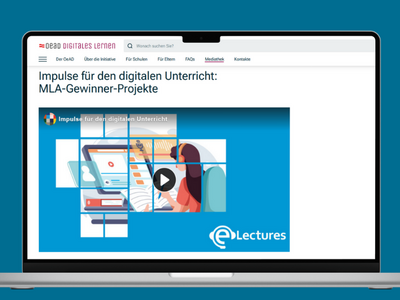 Laptop auf dem die Mediathek zu sehen ist
